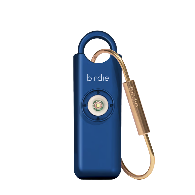 She's Birdie personal safety alarm in metallic indigo