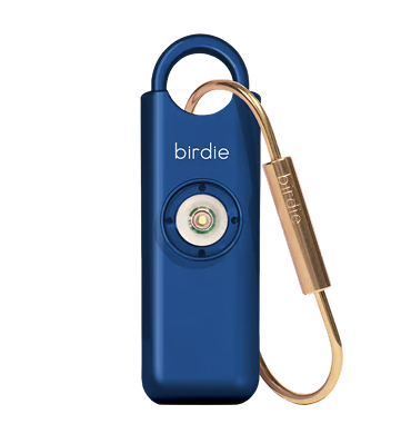 She's Birdie personal safety alarm in metallic indigo